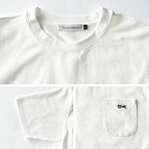 【日本製】 tシャツ メンズ 半袖 オーガニックコットン 綿100% クルーネック ワンポケット 刺繍 無地 ホワイト(FL24SS-004-wh)